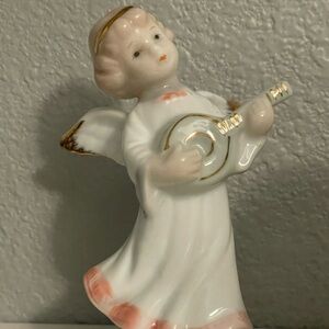 Porcelain Angel Figurine with Guitar